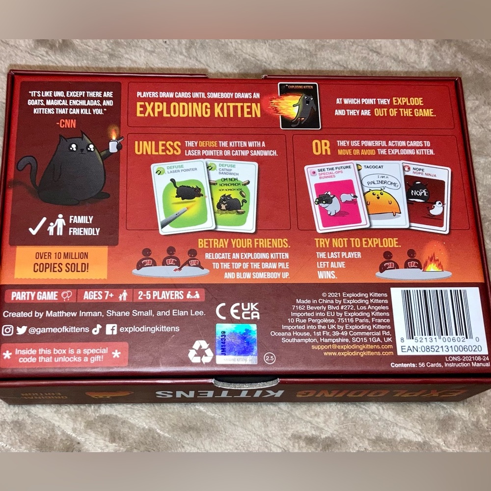 Exploding Kittens Card Game NEW IN BOX - Picture 2 of 4